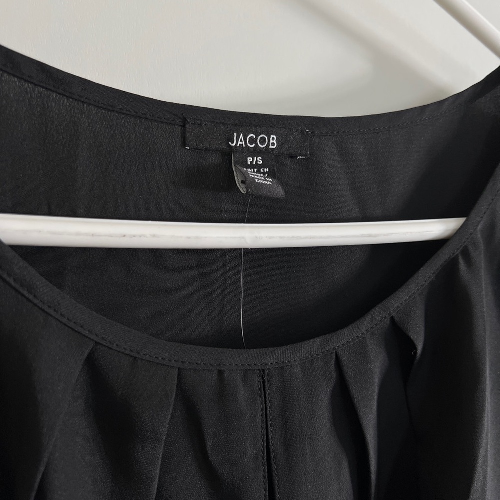 Jacob Black Pleated Scoop Neck Top